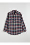 Burgundy Regular Fit Long Sleeve Plaid Men's Shirt from Plus-Store - 5