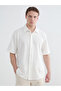Lcw Vision White Regular Fit Men's Basic Textured Shirt - 2