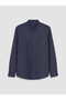 Lcwaikiki Classic Navy Blue Regular Fit Striped Gabardine Men's Shirt - 4