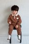 Polo Collar Kitten Detailed Boys' 2-Piece Seasonal Set - Brown - 4