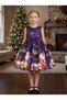 Christmas Festive Girls Pageant Gown – Red, Dark Green, Violet and Green - 2