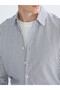 Southbluenavy Blue Slim Fit Long Sleeve Striped Men's Shirt - 3