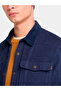 Corduroy Collar Utility Overshirt Men's Dark Blue Shirt - 3