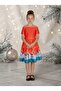 Christmas Santa Printed Red Dress for Girls - 2