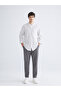 Lcwaikiki Classic White Regular Fit Judge Collar Men's Striped Poplin Shirt - 2