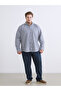 Esvab • Modern & Distinctive Large Size Standard Fit Long Sleeve Checkered Embroidered Men's Shirt - 3