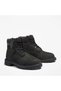 Premium 6 Inch Lace up Waterp Kids Black Casual Shoes - 2