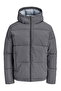 Plus Size Adjustable Lace-Up Hooded Puffer Jacket - Galaxy