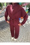 Women's V-Piping Detailed Zippered Double Suit with Drawstring Waist and Wide-Legged Trousers - 3