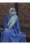 Adriana Crepe Sleeve Detailed Indigo Hijab Dress