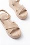 Zri̇n1-1005 Premium Beige Daily Wedge Heel Women's Sandals - 5