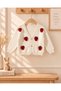 Strawberry Patterned Girl's 3-Piece Cardigan, Blouse and Jean Pants Set - 2