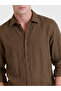 Lcw Vision Brown Regular Fit 100% Linen Men's Shirt - 3