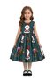 Christmas Festive Girls Pageant Gown – Red, Dark Green, Violet and Green