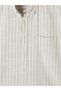 Lcwaikiki Classic Beige Regular Fit Striped Gabardine Men's Shirt - 5