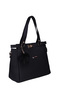 Black Women's Shoulder Bag with Pompom Detail - 2
