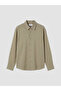 Lcw Vision Beige Regular Fit Striped Dobby Men's Shirt - 5