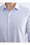 Slim Fit Long Sleeve Striped Poplin Men's Shirt - 3