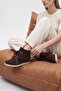 Oleta Brown Suede Genuine Leather Hidden Wedge Heeled Women's Sneaker Boots - 3