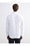 Slim Fit Long Sleeve Dobby Men's Shirt - 4