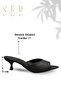 Heeled Women's Slippers - 5 cm Thin Heeled Women's Slippers Black