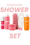 Everything Shower Set All-In-One Shower Routine Shampoo + Shower Gel + Body Scrub + Hair and Body Mist + Bath Loofah + Bath Scrub 6 Products