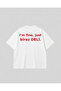Slightly Crazy Written Back Print Oversize White Unisex Cotton T-Shirt