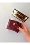 Women's Burgundy Multi-Compartment Zippered Snap-Fastener Wallet with Card Holder and Coin Compartment