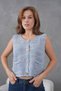 Gray Gold Button Detailed Pocketed Knitwear Vest Aw26Ye0001 - 3