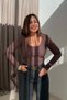 Ballerina Collar Long Sleeve Top Brown - 2