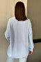 Blue V-Neck Casual Knit Blouse (Available in Sizes S, M, L, XL) - 4