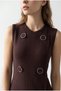 Women's Brown Gold Ring Snap Double Breasted Knitwear Mini Dress 2840 60286465 - 6
