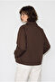 Women's Bitter Brown Button Detailed Stand Collar Lined Pocket Trench Coat 2833 60286464 - 7