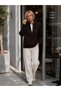 High Collar Button Detailed Oversize Soft Textured Knitwear Sweater Aw26Kz00058 - 3