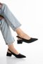 Women's Open Back Low Heeled Evening Dress Shoes - 3