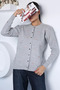 Gray Embroidered Knitwear Cardigan