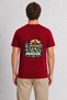 Prague City Silhouette Printed Unisex T-Shirt - Back Print - Red - 3