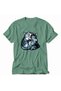Artistic Sleeping Cats Illustration T-Shirt - Green - 3