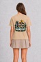 Prague City Silhouette Printed Unisex T-Shirt - Back Print - Cream