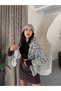 Handcrafted Motif Shawl and Beret Set Floral Patterned Shoulder Shawl & Beret Set - 4