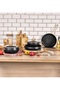 Taç Luna 7 Piece Granite Cookware Set Black