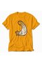 Minimalist Stretching Cat T-Shirt Design - Yellow - 3