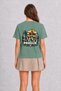 Prague City Silhouette Printed Unisex T-Shirt - Back Print - Green