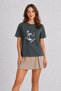 Modern Geometric Cat and Dog Design T-Shirt - Smoked