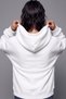 Women's Oversize Hoodie with Deer Embroidery in White – Hooded, Kangaroo Pocket, 3-Thread Ribbed Fleece - 5