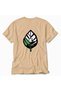 Modern Cat and Leaf Graphic Print - Back Print T-Shirt - Cream - 3