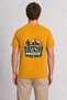 Prague City Silhouette Printed Unisex T-Shirt - Back Print - Yellow - 3