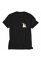 Minimalist Dog and Cat Design T-Shirt - Black - 3