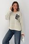 Women's 80 Embroidery Detailed Crew Neck Knitwear Sweater - 2