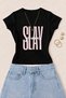 Women's Slay Queen Printed Cotton Lycra Slim Fit Body T-Shirt - Black
